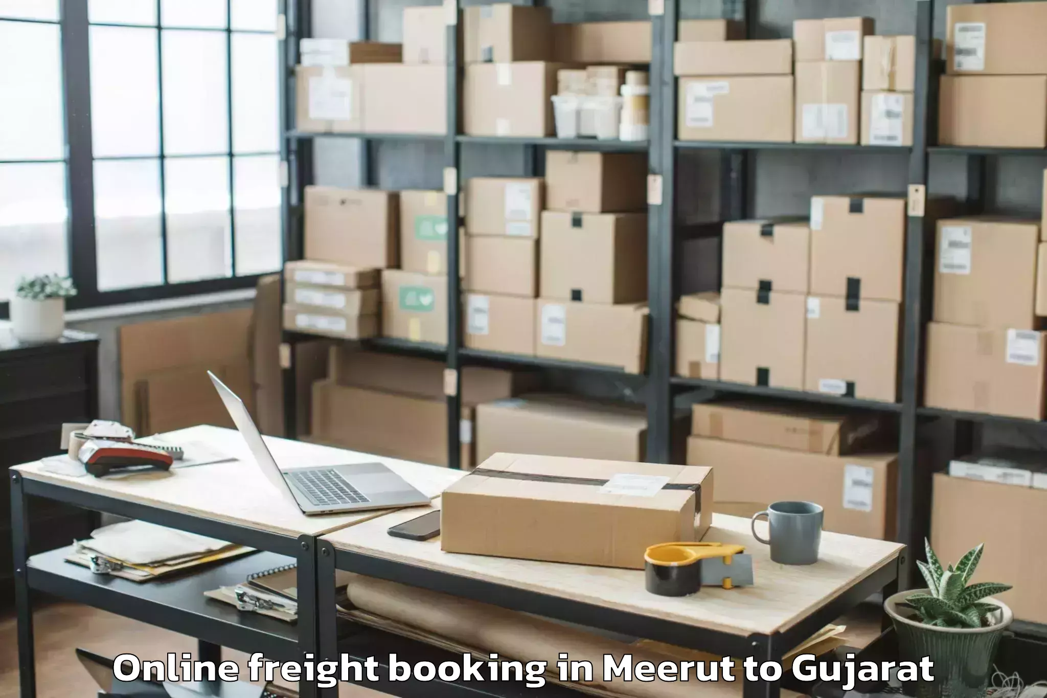 Expert Meerut to Kherva Online Freight Booking